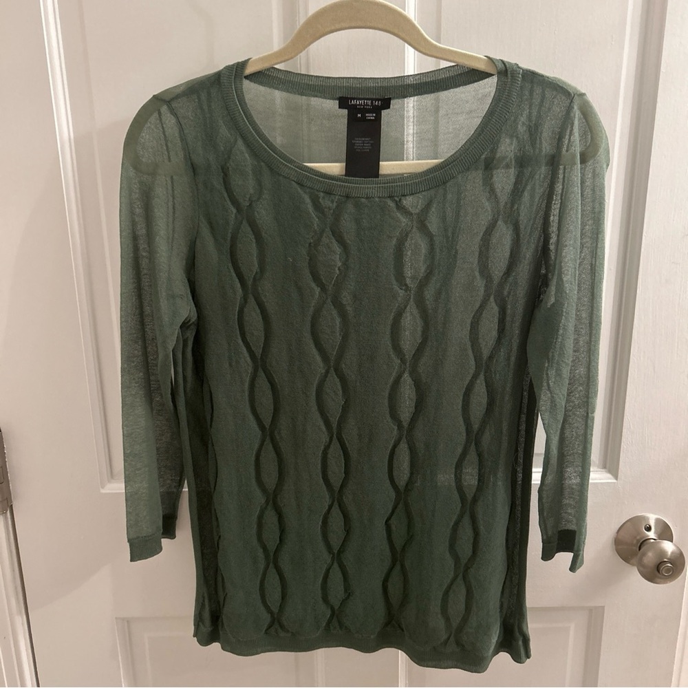 Lafayette 148 NY Sage green Pullover Top Medium